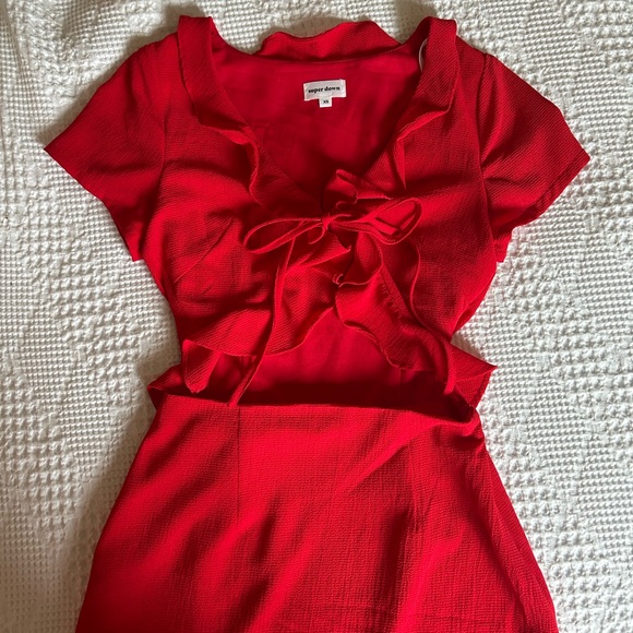 superdown red tie front top - Picture 3 of 5